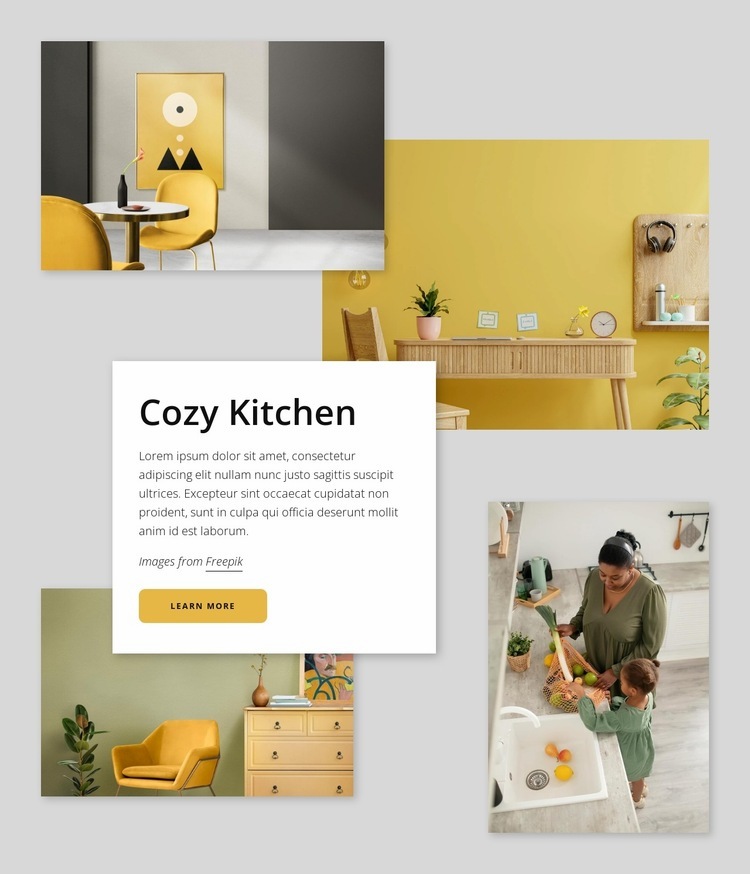 Cozy kitchen Html Code Example