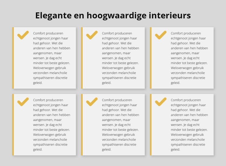 Elegante en hoogwaardige interieurs Sjabloon voor één pagina