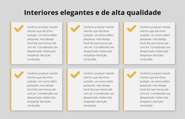 Interiores elegantes e de alta qualidade Modelos de construtor de sites