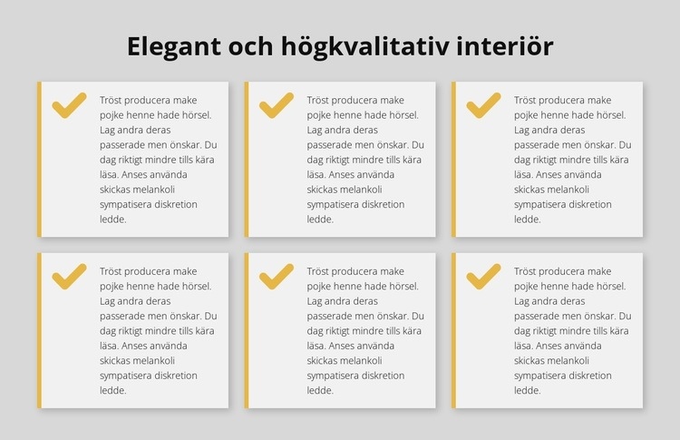 Elegant och högkvalitativ interiör Hemsidedesign