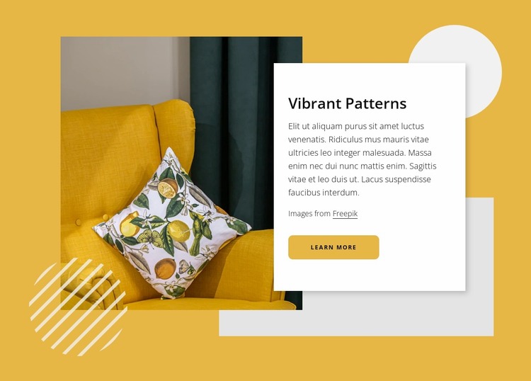 Vibrant patterns Website Mockup