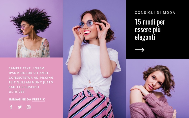 15 modi per essere alla moda Mockup del sito web