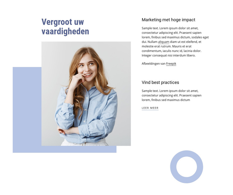 Vergroot uw professionele vaardigheden Website sjabloon