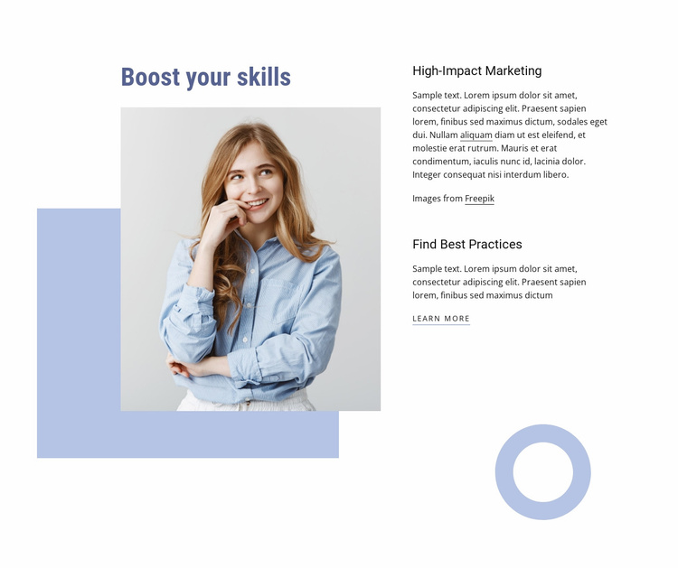 Boost your professional skills Landing Page