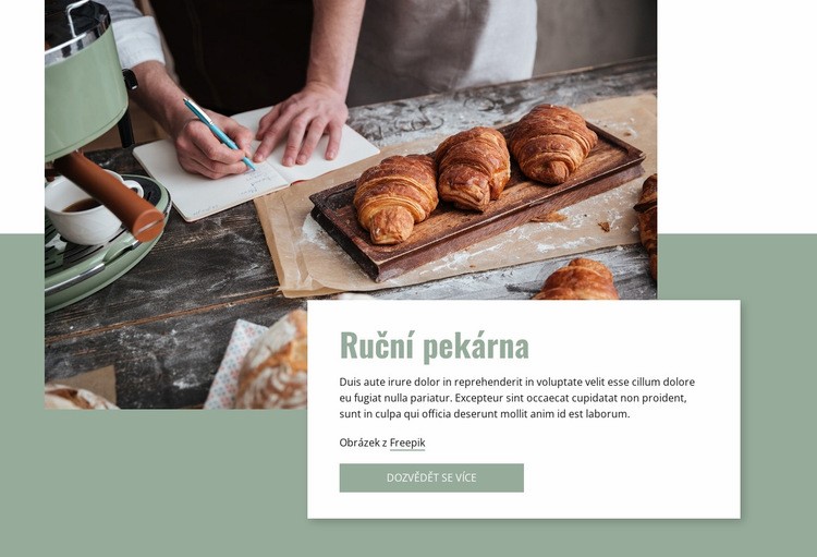 Ručně vyráběná pekárna Šablona webové stránky