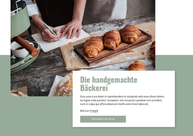 Handgemachte Bäckerei Eine Seitenvorlage