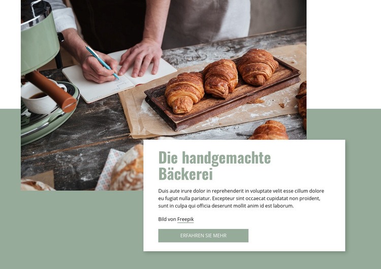 Handgemachte Bäckerei Website-Modell