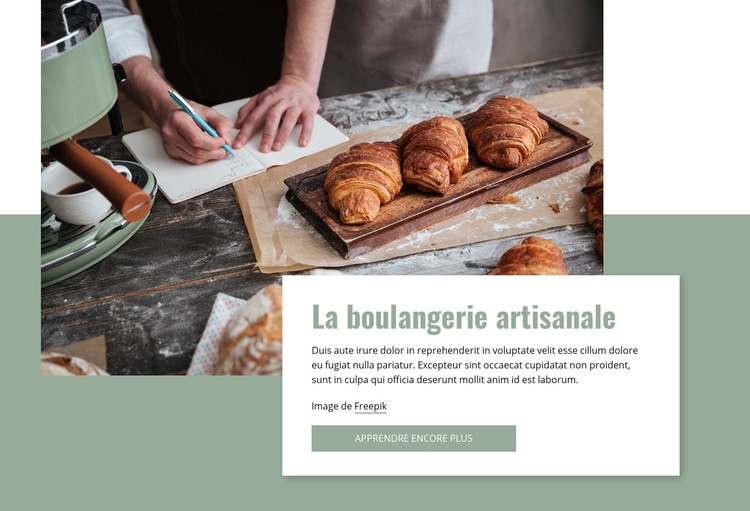 Boulangerie artisanale Maquette de site Web