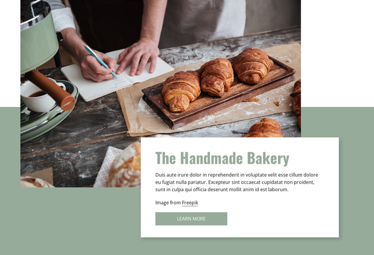 Handmade bakery One Page Template