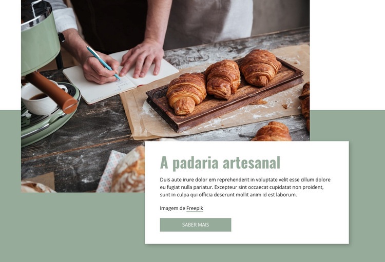 Padaria artesanal Design do site