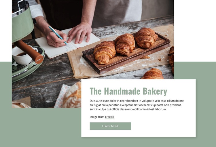 Handmade bakery Web Page Design