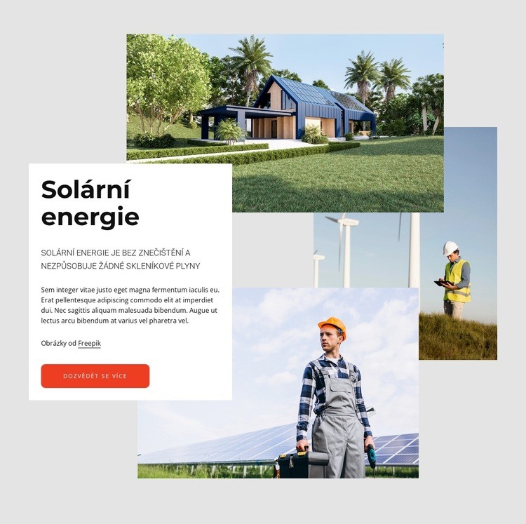 Solární vs větrná energie Šablona HTML