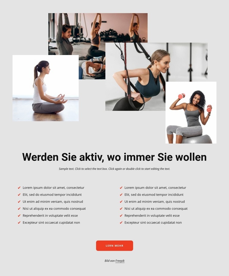 Sport baut Stress ab HTML5-Vorlage