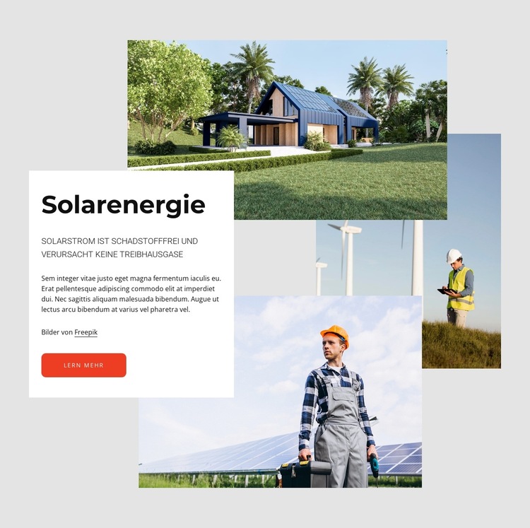 Solar- vs. Windkraft Website-Vorlage