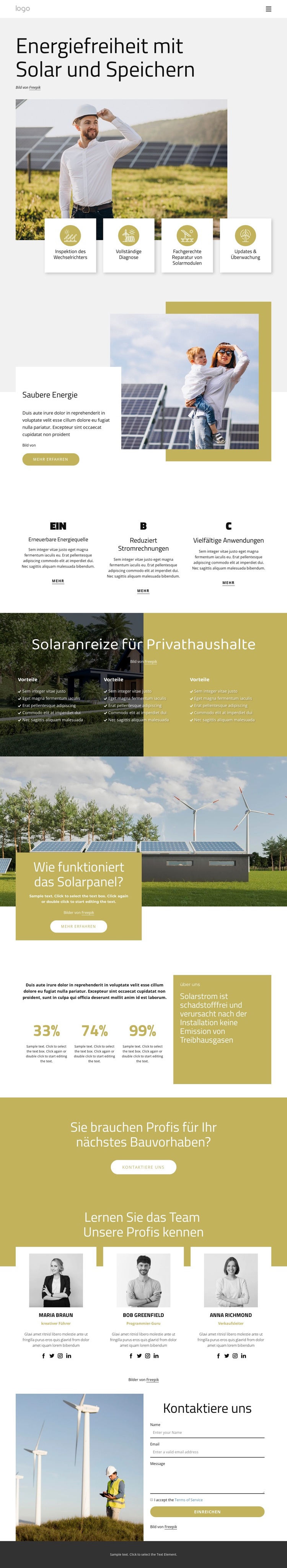 ‎Gestalten Sie Ihr Solardach Website-Vorlage