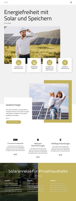 WordPress-Site Für ‎Gestalten Sie Ihr Solardach