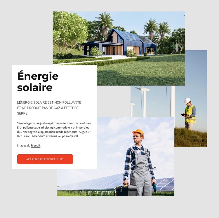 Énergie solaire contre énergie éolienne Conception de site Web