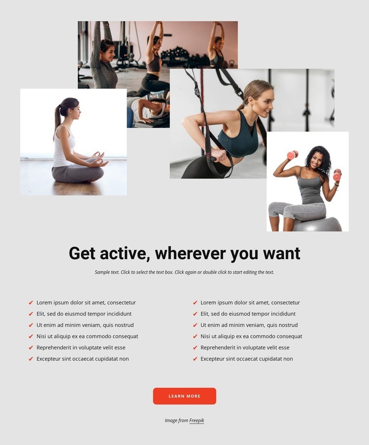 Sport reduces stress Homepage Design