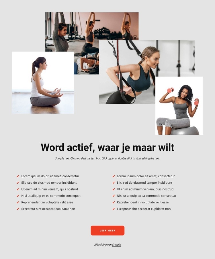 Sport vermindert stress Html Website Builder