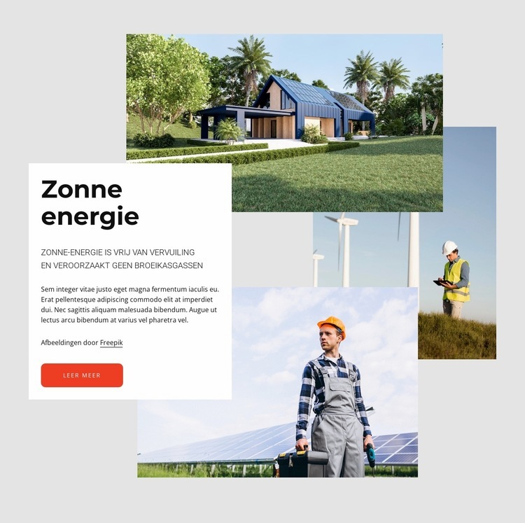 Zonne- versus windenergie Website mockup