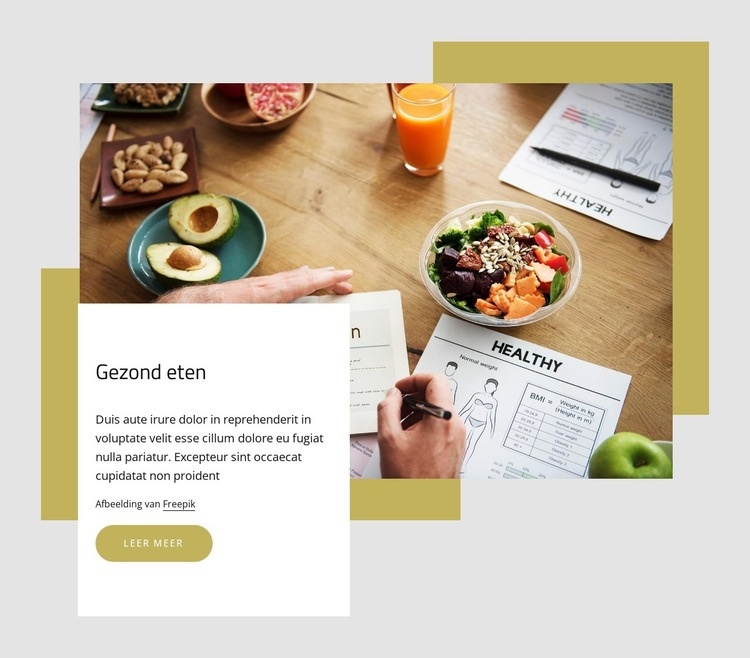 Kook sperziebonen en broccoli Website ontwerp
