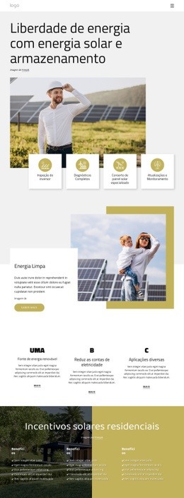 Projete Seu Telhado Solar - Página De Destino Gratuita, Modelo HTML5