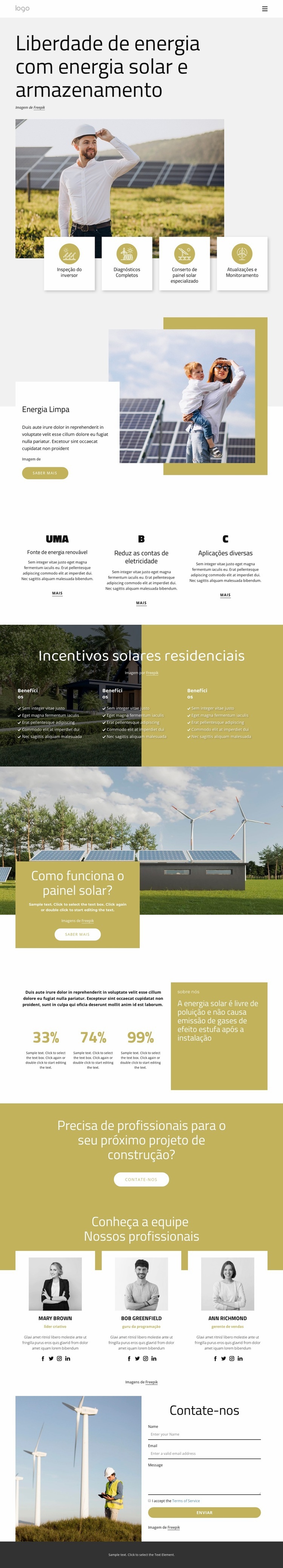 Projete seu telhado solar Landing Page