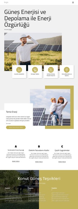 Güneş Çatınızı Tasarlayın - HTML Sayfası Şablonu