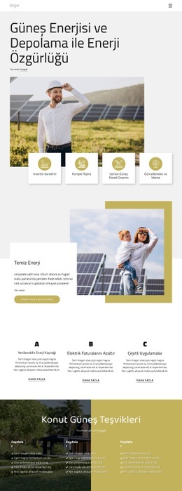 Güneş Çatınızı Tasarlayın - Ücretsiz Açılış Sayfası, Şablon HTML5