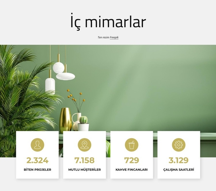 İç mimarlar Web Sitesi Mockup'ı