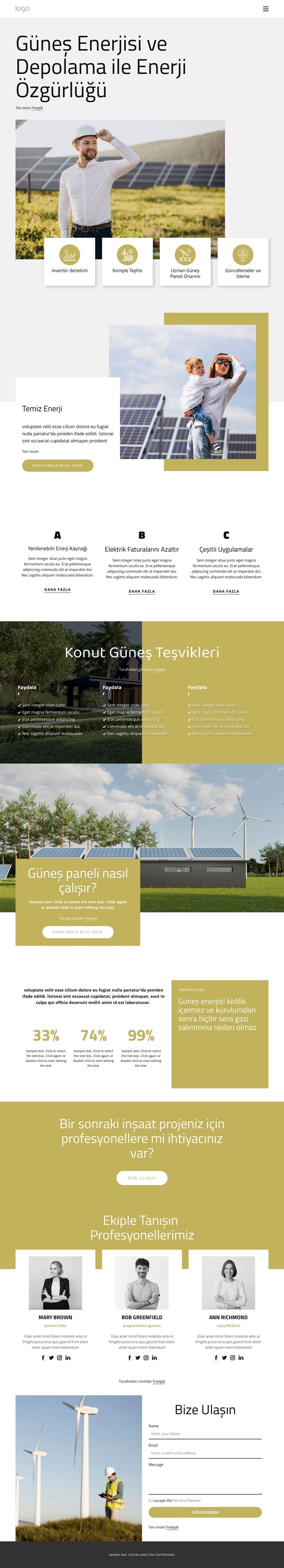 Güneş çatınızı tasarlayın Web Sitesi Mockup'ı