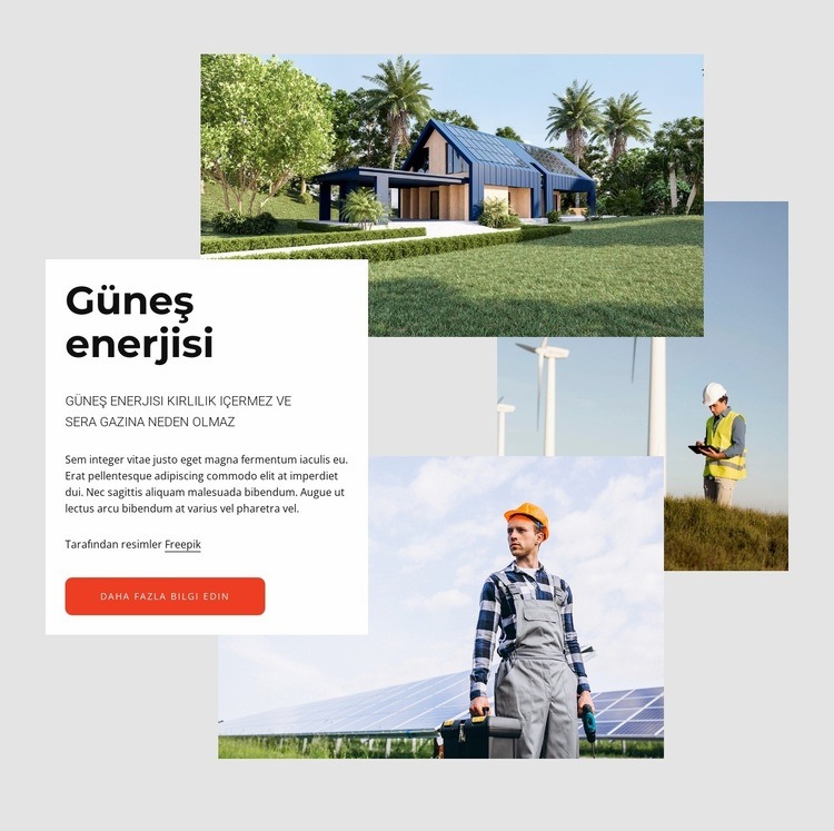 Güneş enerjisine karşı rüzgar enerjisi Web Sitesi Oluşturucu Şablonları