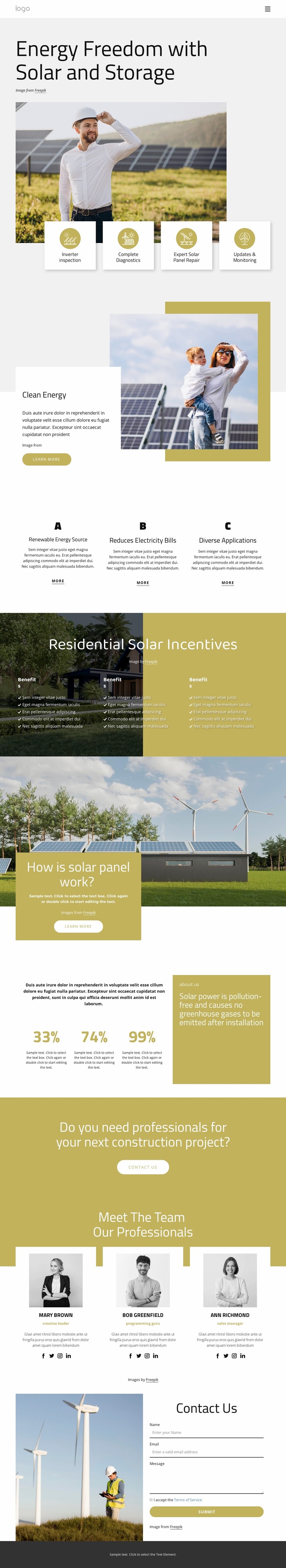 ‎Design your solar roof Website Mockup