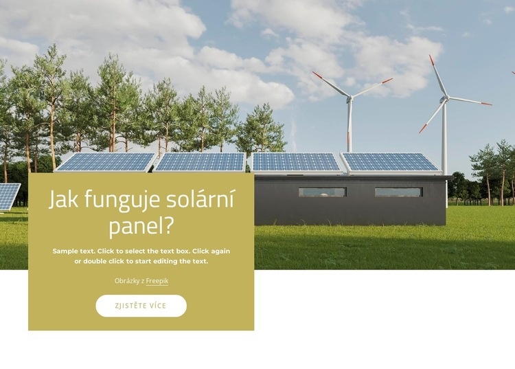 Solární energetické systémy Šablona webové stránky