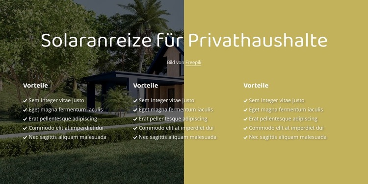 Solarenergie beginnt mit der Sonne Website-Vorlage