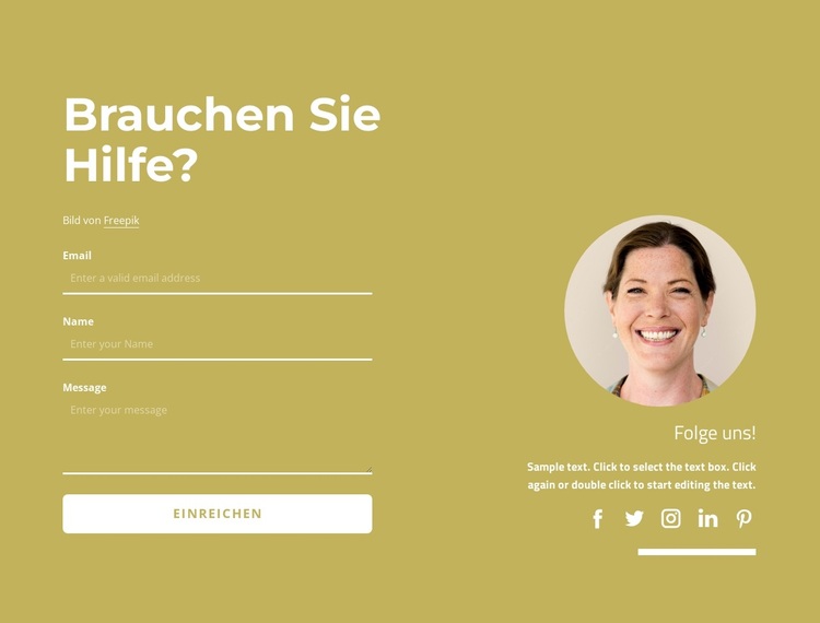 Kontaktformular mit sozialen Symbolen WordPress-Theme