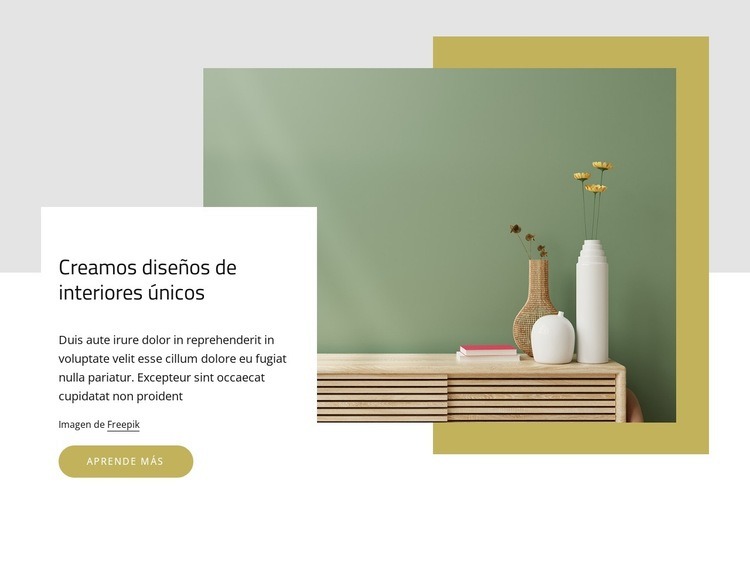 Diseños de interiores únicos Creador de sitios web HTML