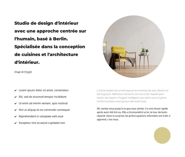 Atelier de recherche en design Maquette de site Web