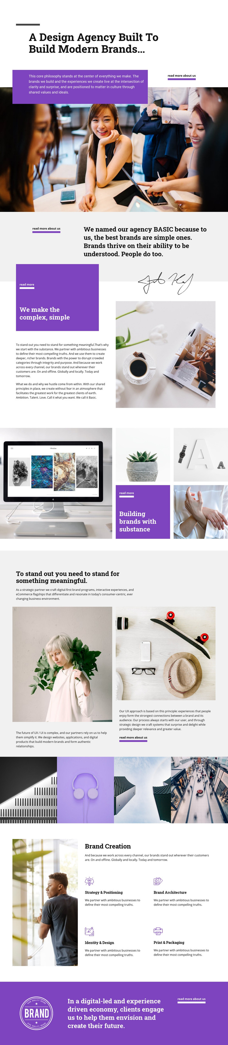 We create modernity Homepage Design