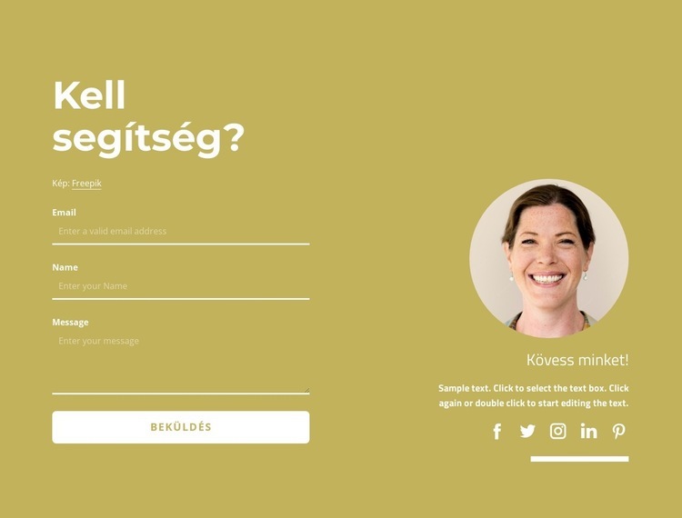 Kapcsolatfelvételi űrlap szociális ikonokkal CSS sablon