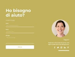 Generatore Di Siti Web Pronto All'Uso Per Modulo Di Contatto Con Icone Social