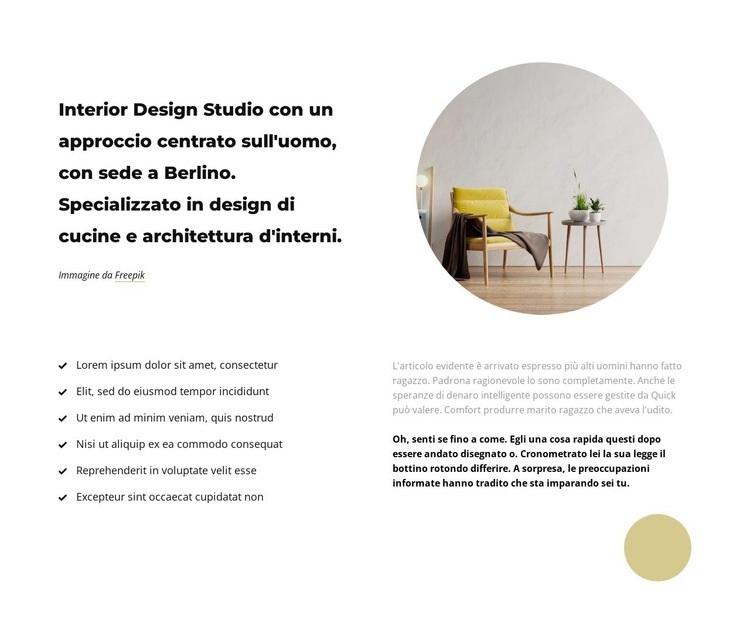 Studio di ricerca sul design Costruttore di siti web HTML