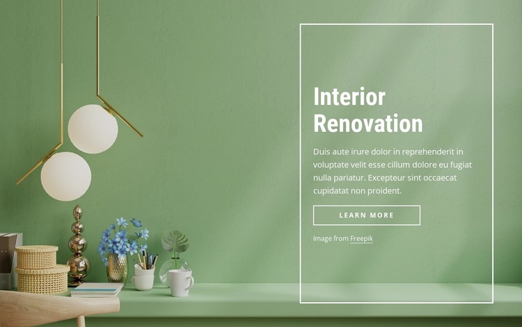 Interior renovation One Page Template