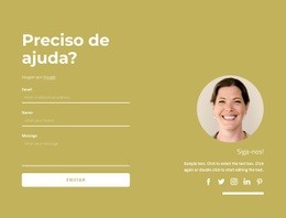 Construtor De Sites Pronto Para Usar Para Formulário De Contato Com Ícones Sociais