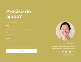 Formulário De Contato Com Ícones Sociais