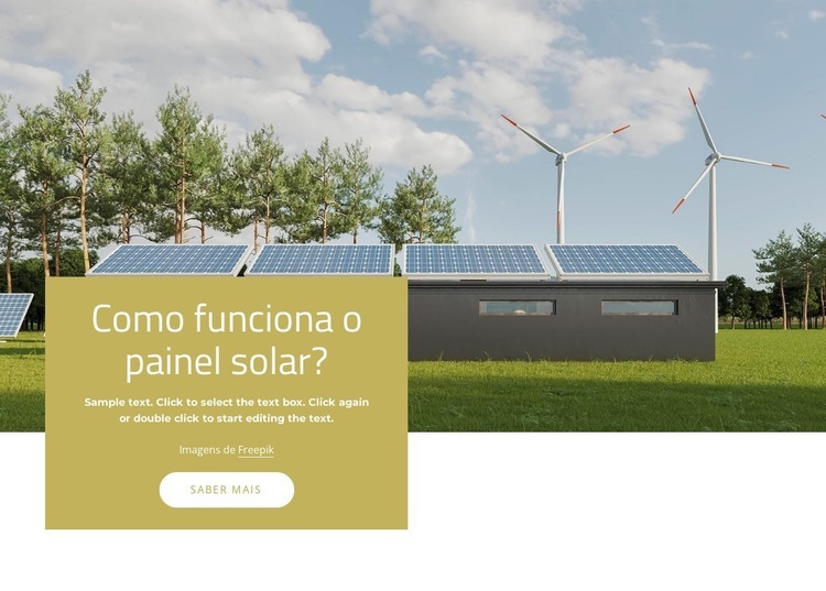 Sistemas de energia solar Maquete do site