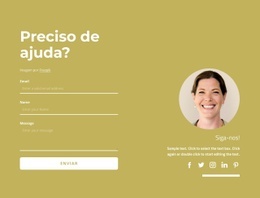 Formulário De Contato Com Ícones Sociais - Modelos De Sites