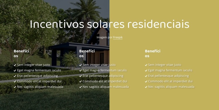 A energia solar começa com o sol Modelo de site