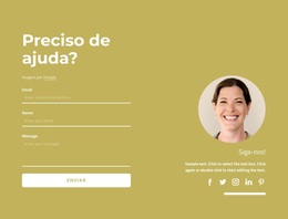 Formulário De Contato Com Ícones Sociais - Tema WordPress Profissional