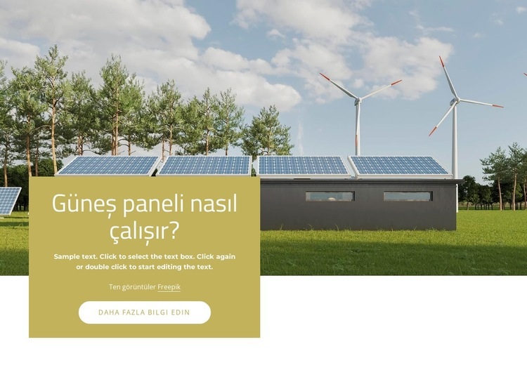 Güneş enerjisi sistemleri Web sitesi tasarımı